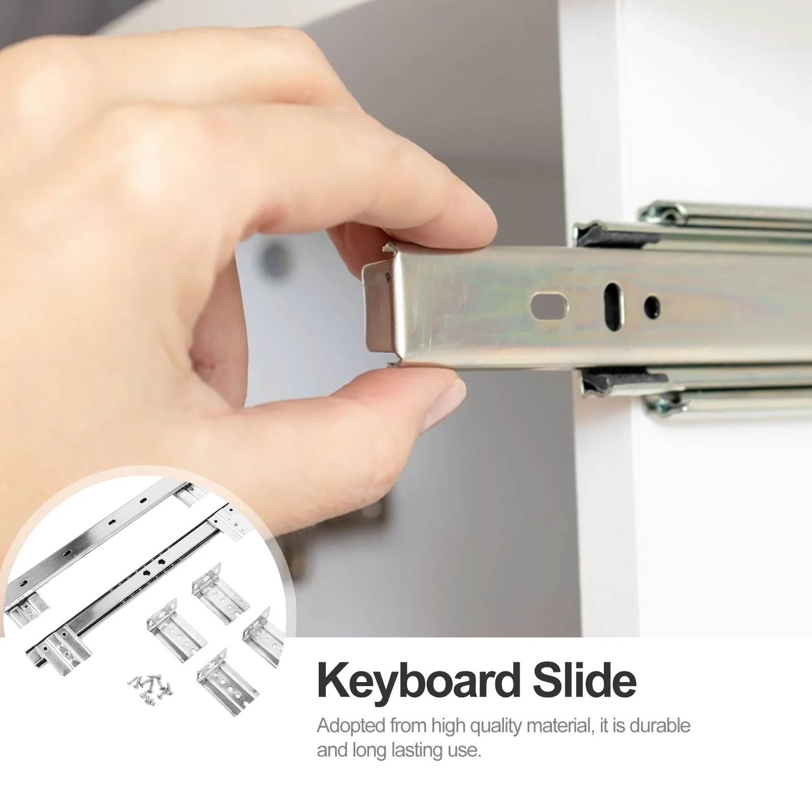 Bearing Guide Dresser Drawer Keyboard Track Computer Top Mount Slides White Drawers