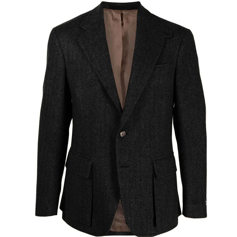 Elegant Man Dress Jackets Men Suit Men\'s New Herringbone Jacket Business Casual Single Breasted Jacket New in Suits and Blazers