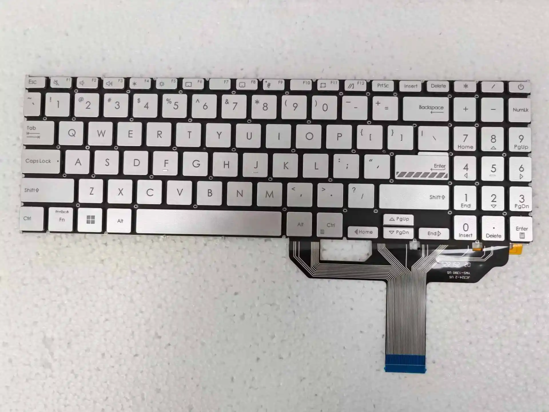 US Silver Laptop Keyboard for ASUS X1502 X1502ZA X1502Z X1502VA X1603Z X1603ZA M1503Q M1603Q X1605V M1502 X1503 with Backlit