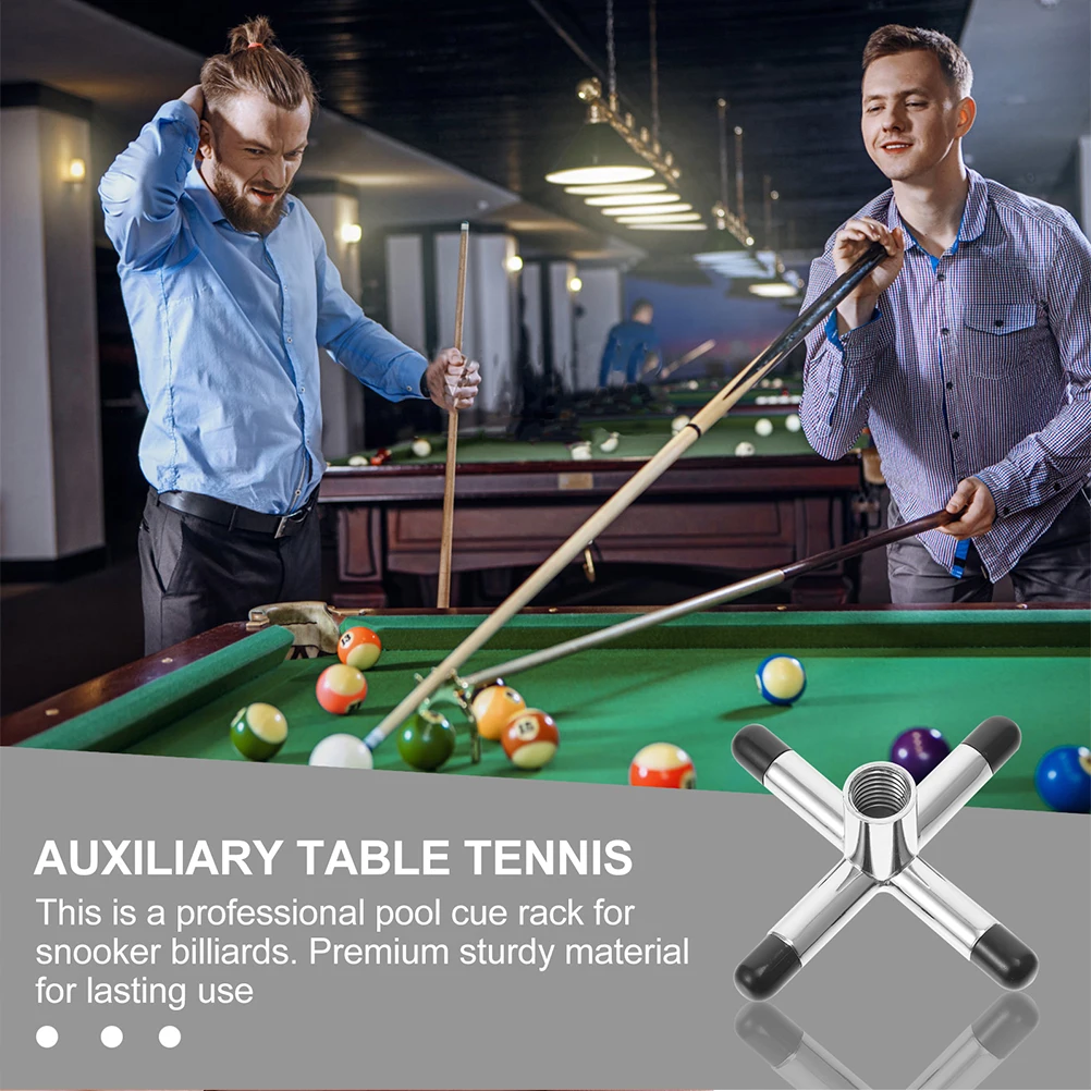 

Portable Billiards Rack Cross Bridge Head Pool Table Accessory Snooker Cue Stick Rest Stable Durable Premium Metal for Storage