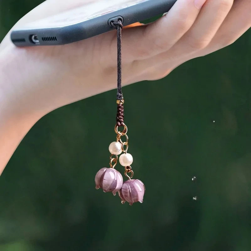 

Chinese Classical Wind Chime Orchid Women's Mobile Phone Rope Key Bag Pendant