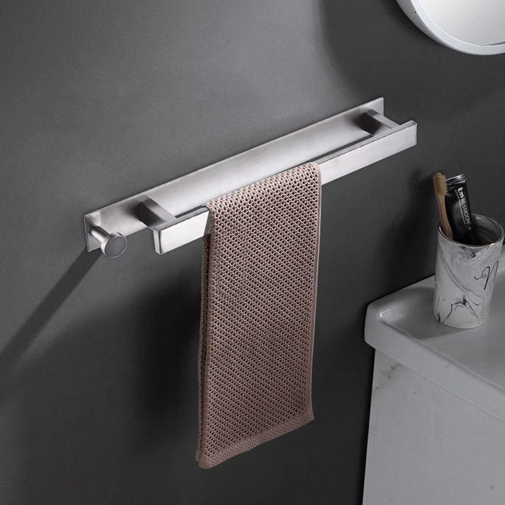 Bathroom Towel Bar Hand Towel Holder Self Adhesive Bath Towel Rack No Drilling Required for Kitchen Bathroom Living Room Toilet