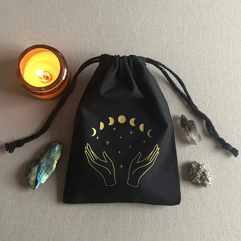 

5pcs Moon Witch Drawstring Pouch Bags for Tarot Cards Crystals Witchy Things Halloween Party Witch birthday decoration favor