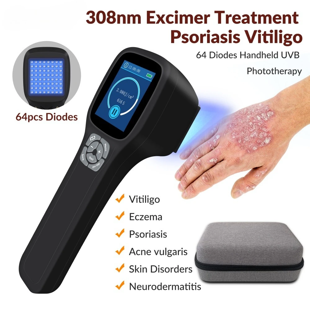 

Высокоэффективный аппарат для светотерапии UVB 308 нм, 64 диода, лампа для фототерапии для лечения заболеваний кожи, витилиго, псориаза, экземы