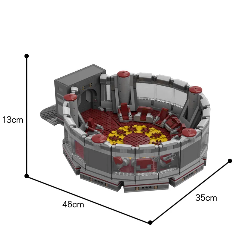 MOC-23852 High Council Chamber Politics Conference Venue Architecture House Building Blocks Metting Room Bricks Toy Kid Gifts