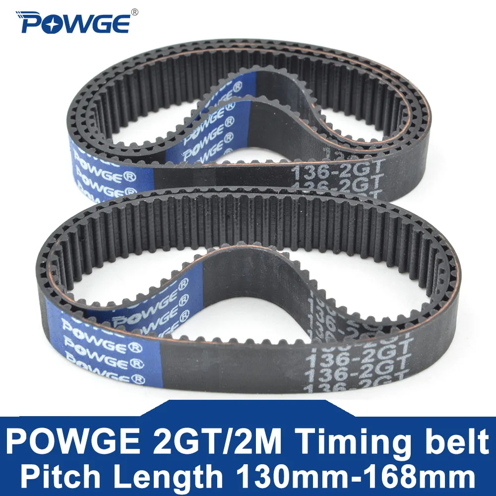 POWGE 10pcs 2GT cinghia di distribuzione Perimetro di 122 124 126 128 130 larghezza 3 millimetri 6 millimetri 9 millimetri Denti 61 62 63 64 65 in chiuso GT2 cinghia sincrona