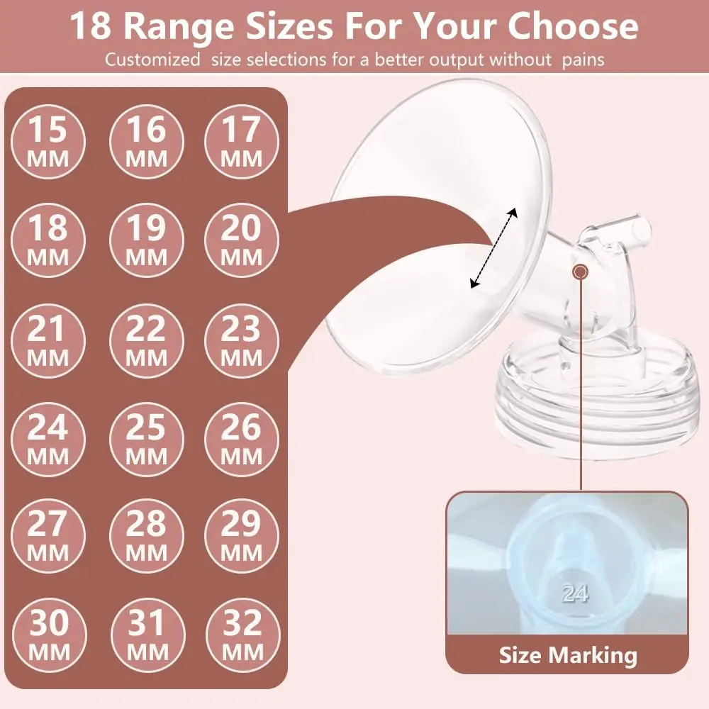 フランジはSpectra S2/S1/9 Plus Ameda MYA Motif Luna Cimilre搾乳器、フランジ/シールド交換部品と互換性があります。