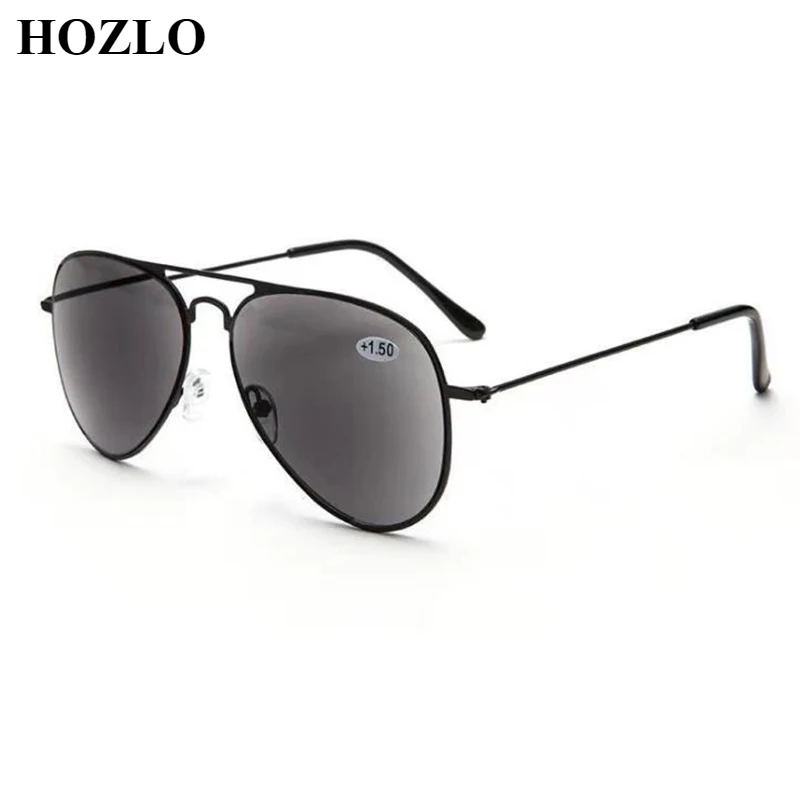 

Hyperopia Pilot Sunglasses Men Stainless Steel Presbyopic Dark Glasses Women Driving Travel Sun Reading Glasses +1,+1.5,+2~+3.5