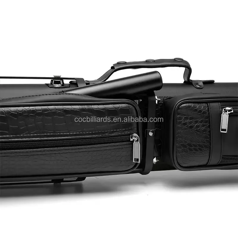 Premium 2 * 4 portable club case Snooker leather waterproof billiard club case with docking and shaft inside