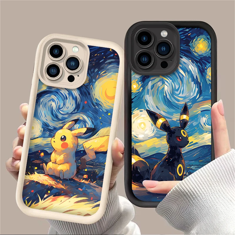 Jolie coque de téléphone p-pokemon, étui arrière antichoc pour iPhone 16 16E 15 14 13 12 11 Pro Max X XS X S Max XR SE 2020 SE4 7 8