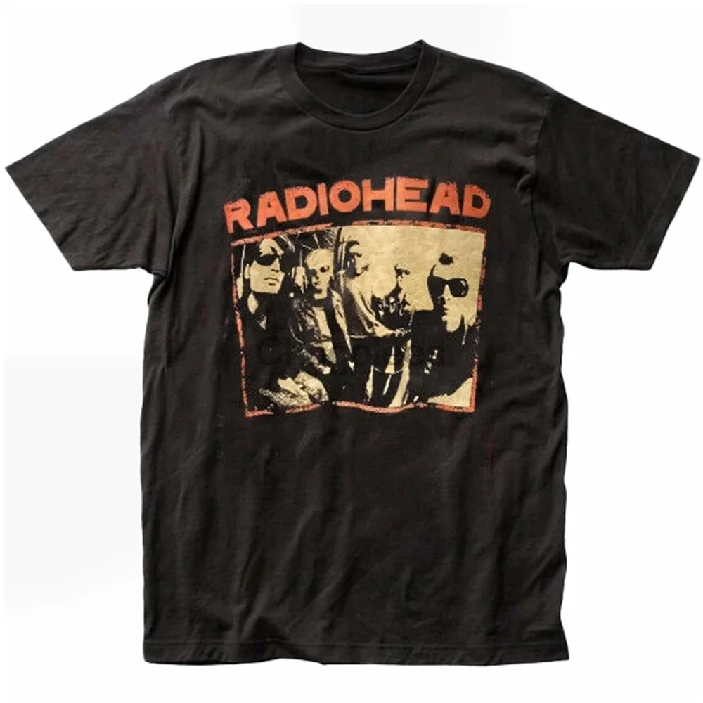 Novo modelo vintage radiohead t camisa masculina moda camiseta de algodão curto sve rock band camisas roupas masculinas