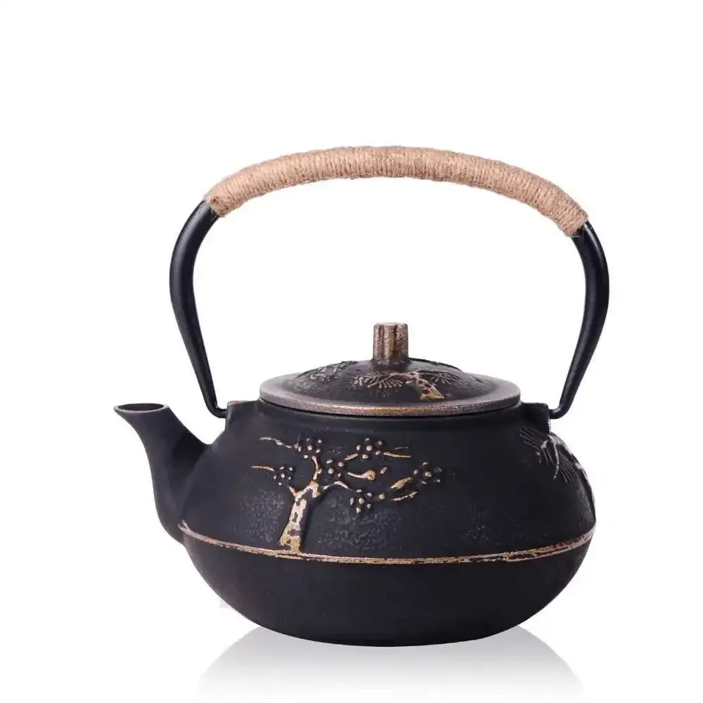 New 7 Chioces Cast Iron Teapot Set Japanese Tea Pot Tetsubin Enamel Kettle 900ml Kung Fu Infusers Metal Net Filter Cooking Tools