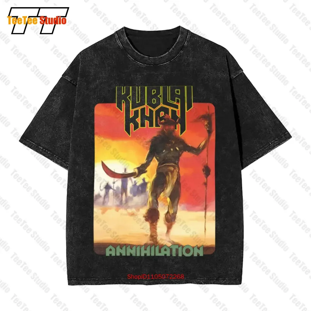 Kublai Khan Annihilation Vintage Oversized T-Shirt Metal Music LBJZ