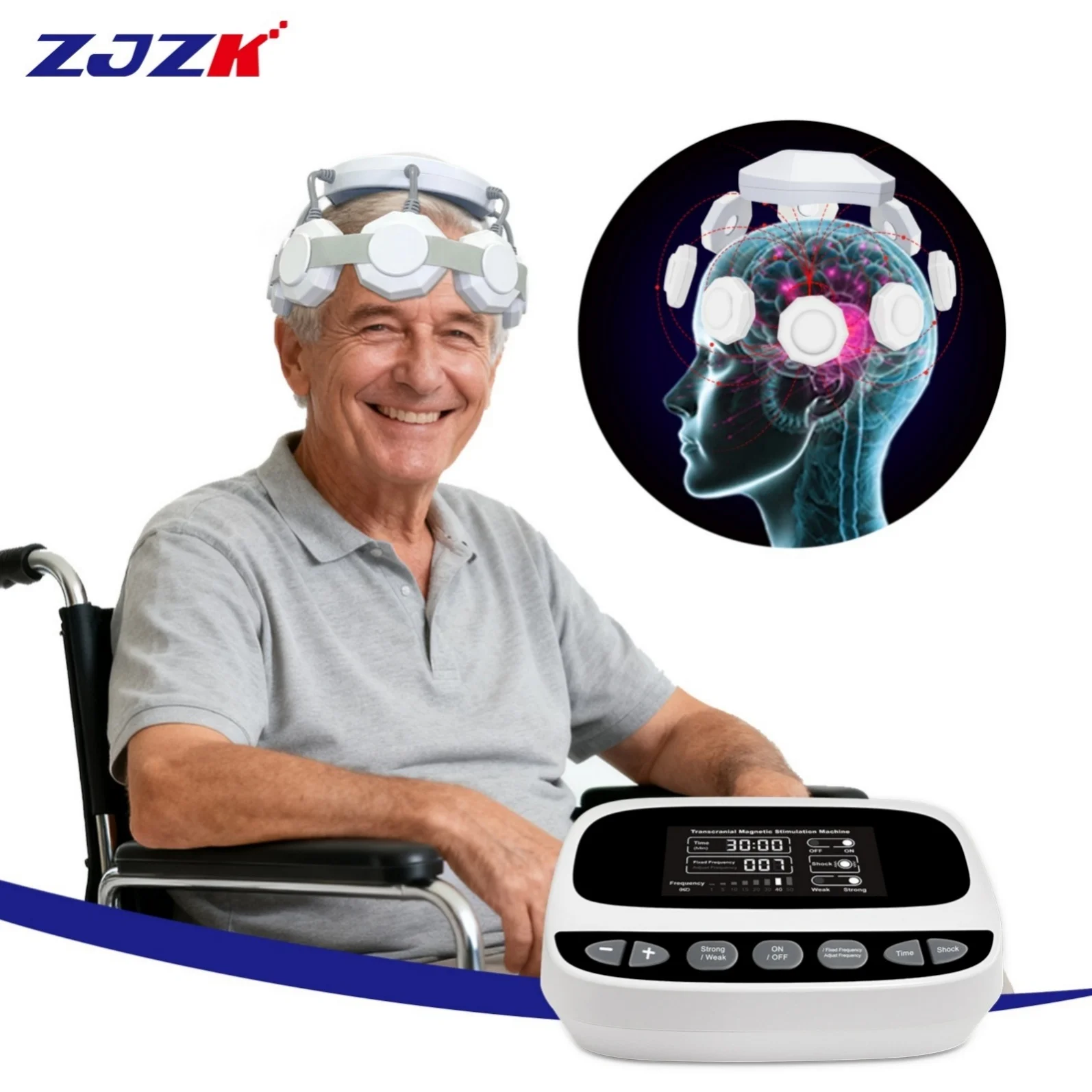 2026ZJZK RTMS Magnetic Neuro Stimulation Machine TDHA Desktop Mini Neurofeedback Combo Device for Clinic Lite Neuro Field Therap