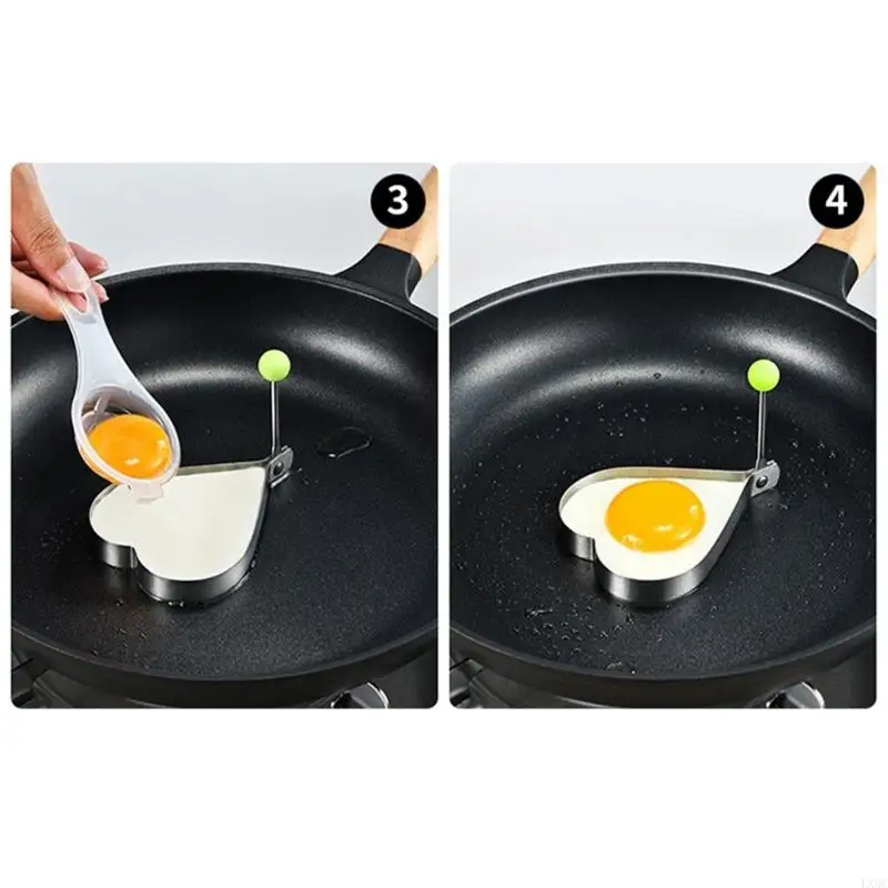 LX0C 5Pcs Stainless Steel Kitchen Utensils Multiple Eggs Molds For Breakfast