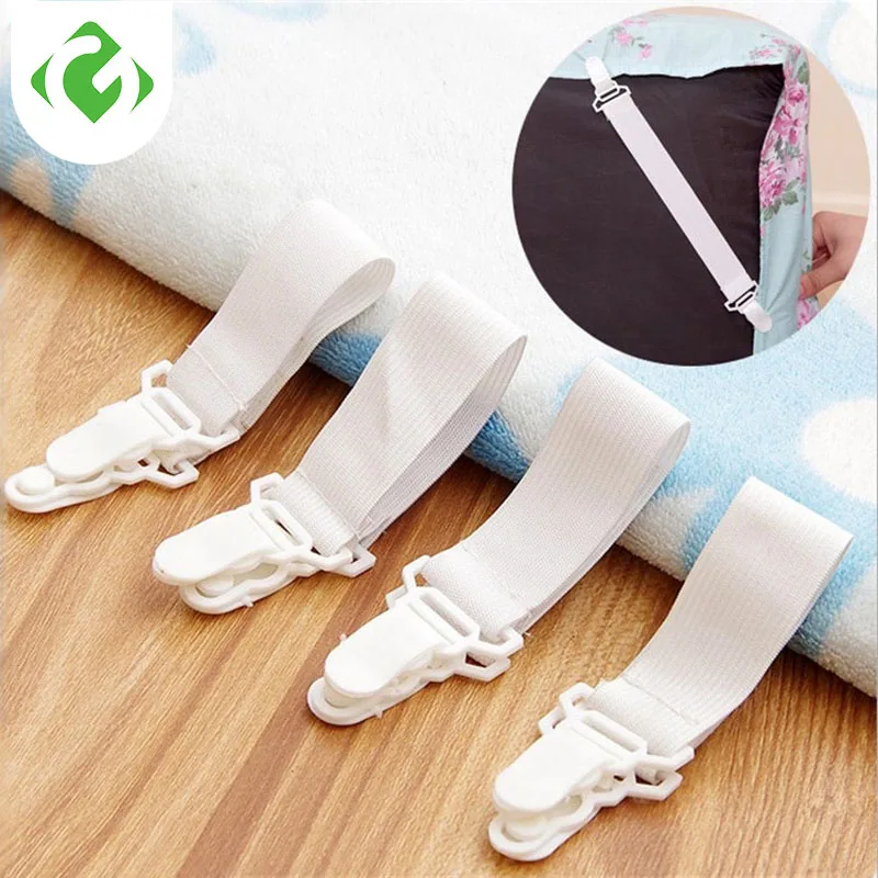 GUANYAO  White Bed Sheet Mattress Cover Blankets Grippers Clip Holder Fasteners Elastic Set Fixing Slip-Resistant Belt  Elastic