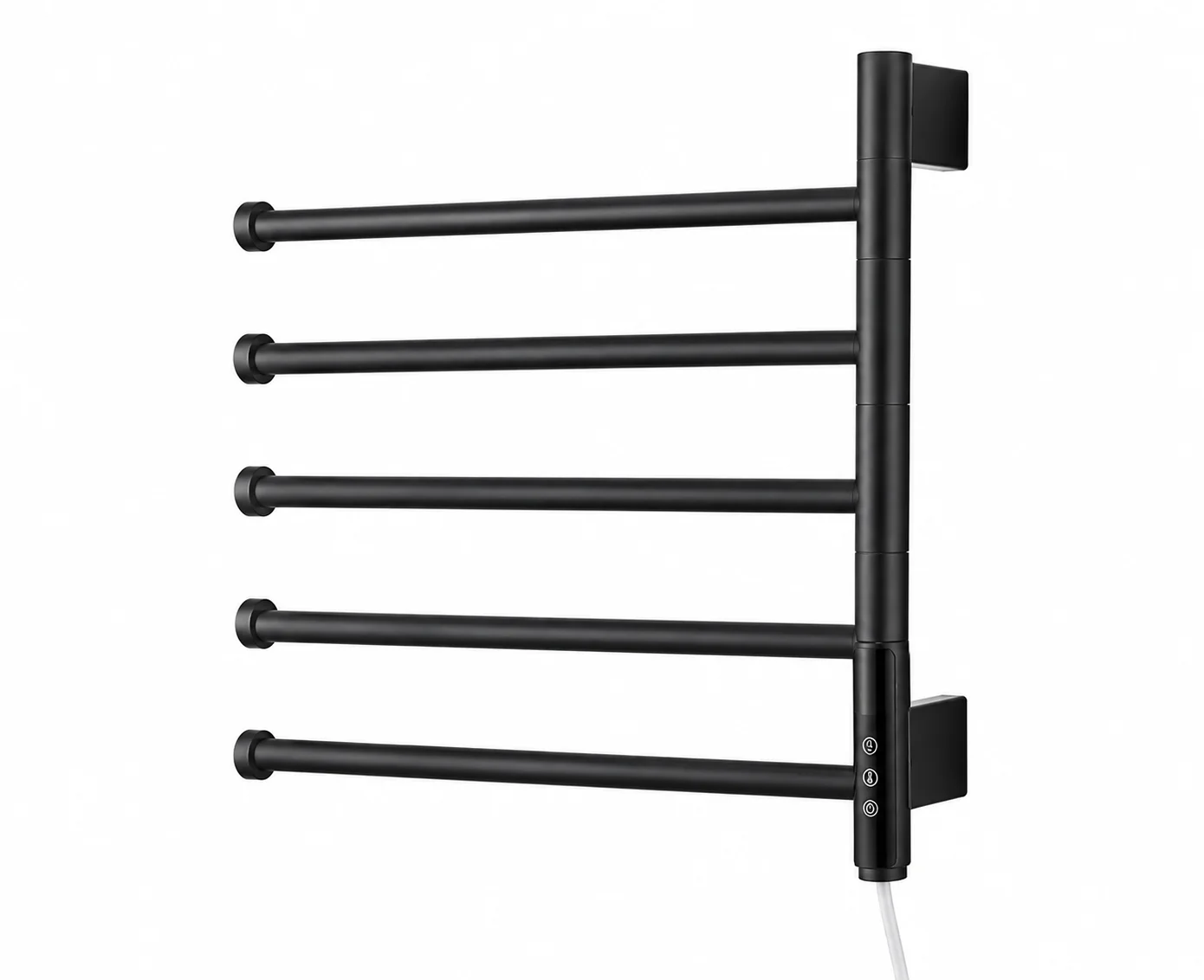 Carbon Fiber Electric Heated Towel Rack Smart Adjustable Temperature 45 To 70 C For Bathroom Kitchen Hotel Use