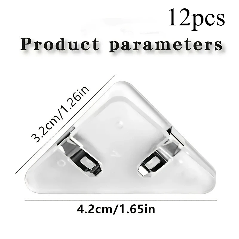 12pcs Triangle Paper File Clips - Non-Slip, Multipurpose, Ideal for Office, Study, Documents & Storage