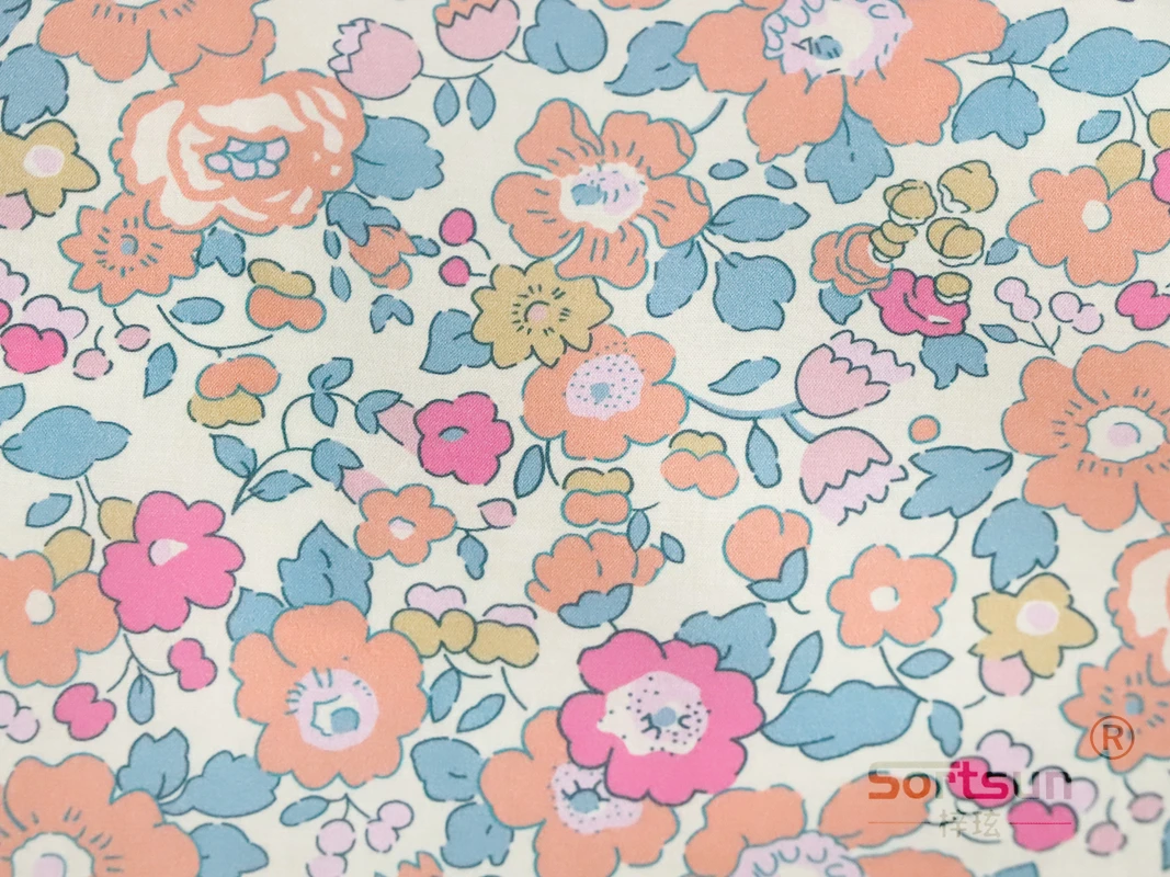 Betsy Floral 100% Cotton 80S Like Liberty Fabric Digital Printing For Sewing Cloth Dresses Skirt Kids Designer Poplin Telas