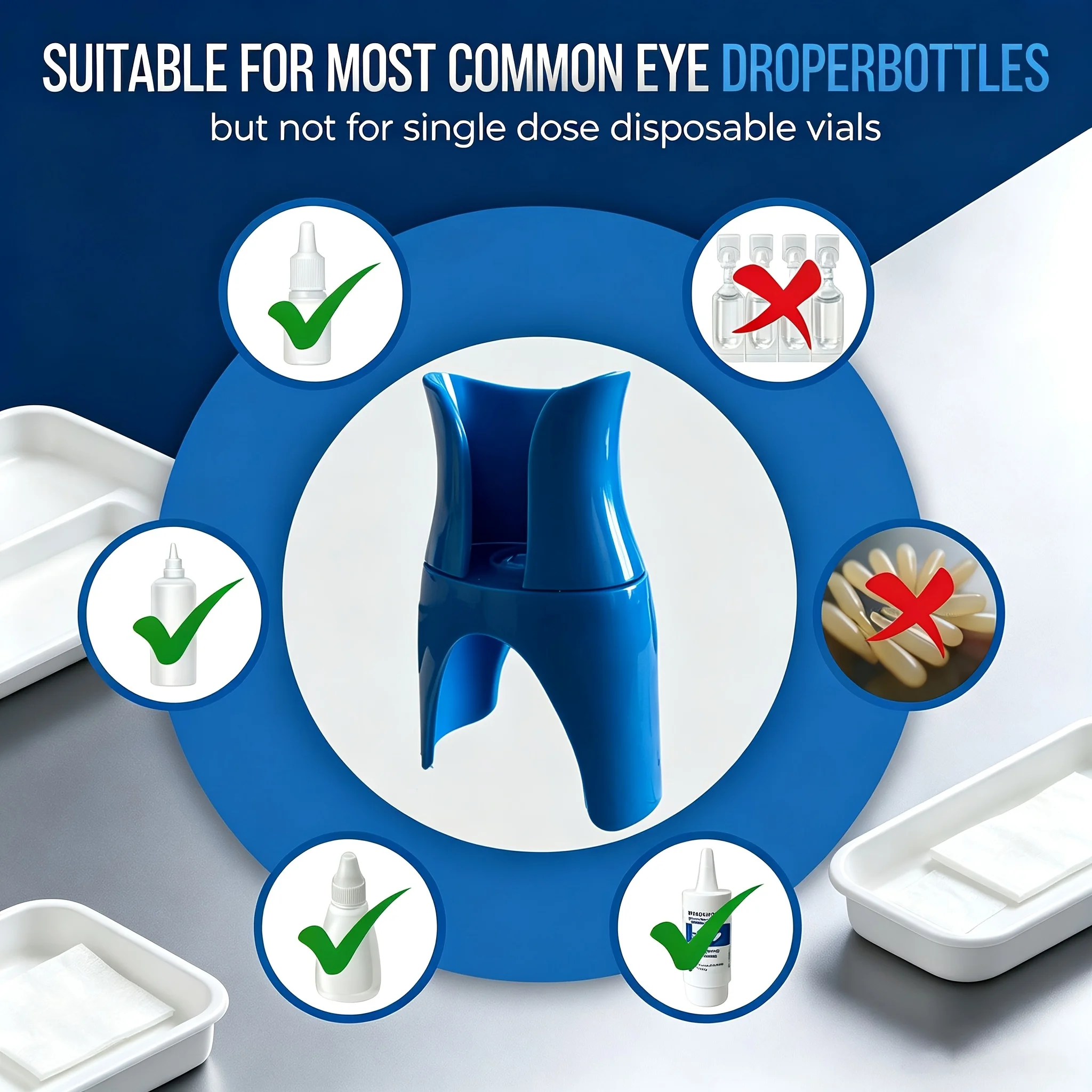 Reusable Eyedrop Dispenser Aid, Universal Eye Drop Applicator Assistant, Suitable for Precise And Error-Free Eye Medication