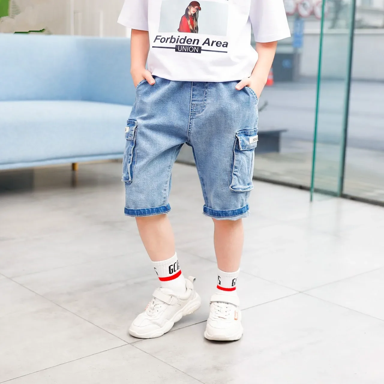 

Baby Boy Shorts Summer Kids Boys Cotton Shorts Jeans Pants 3-14 Years Cowboy Baby Boy Thin Five-cent Trousers Denim Pants