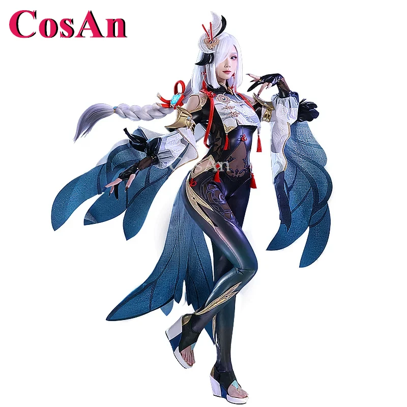 CosAn Game Genshin Impact Shenhe Cosplay Costumes Gorgrous Elegant Jumpsuit Combat Uniforms Actiivty Party Role Play Clothing - view 6