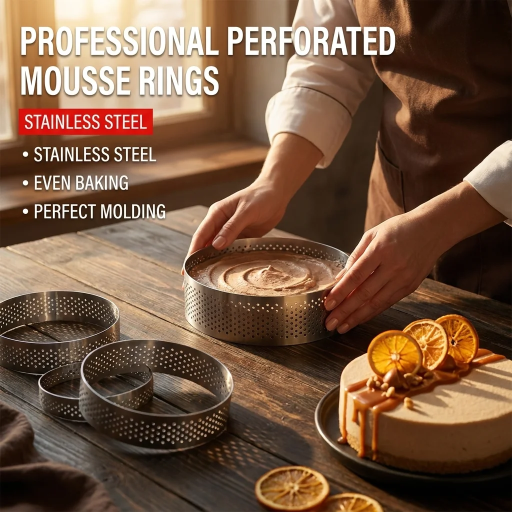 2026 New Model Stainless Steel Cake Ring Mold, Food-grade stainless steel circular dessert baking ring suitable for home baking