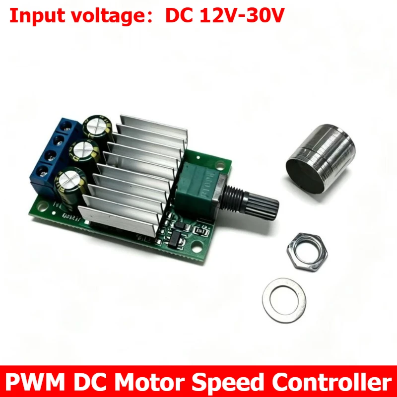 PWM DC motor speed controller, 12V, 24V, 10A high-power controller, switch 1210BK chip components