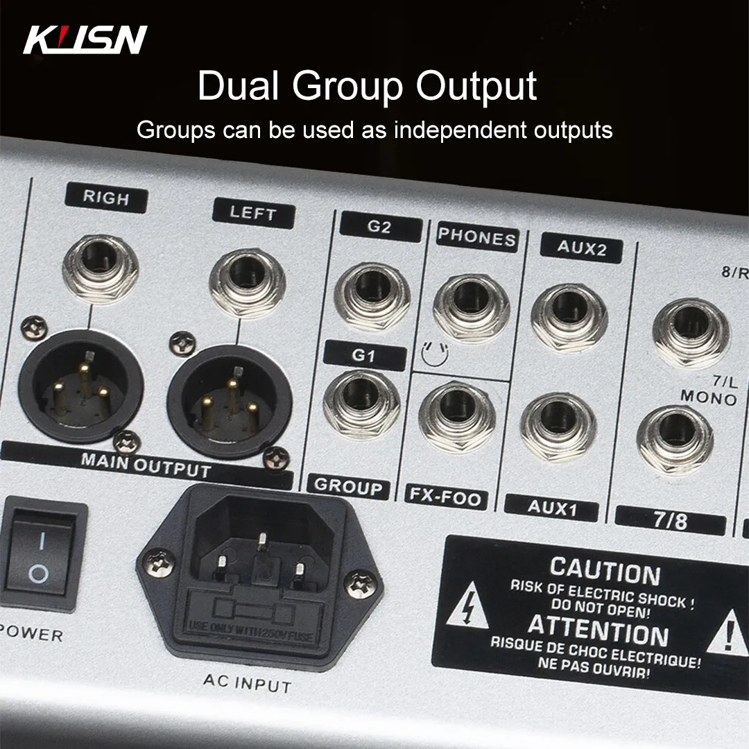 Mixer digitale 12 canali 99 DSP Controller DJ alimentato professionale Console di missaggio audio Mixer audio con Bluetooth USB