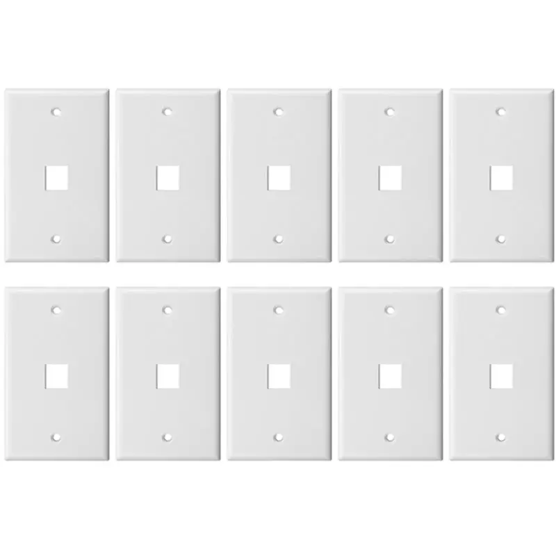 

Одинарная настенная панель RJ45, лицевая панель для разъема RJ45 и модульных вставок, крышка для Ethernet-розетки для офиса, 10 шт.