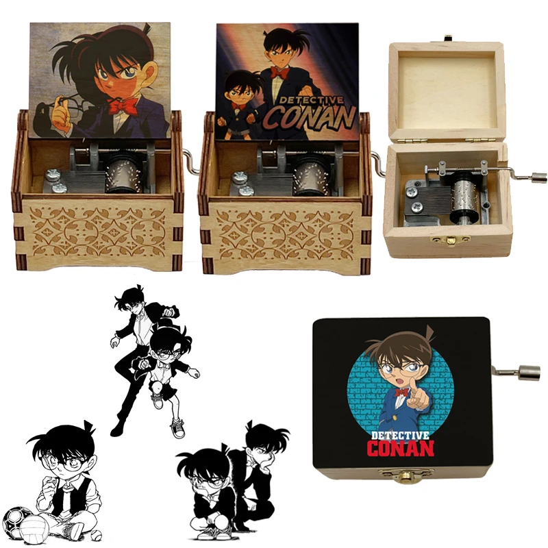 Detective Conan Main Theme Music Box One Truth Prevails Wooden Hand 18 Note Movement Birthday Gifts For Fans Christmas New Year