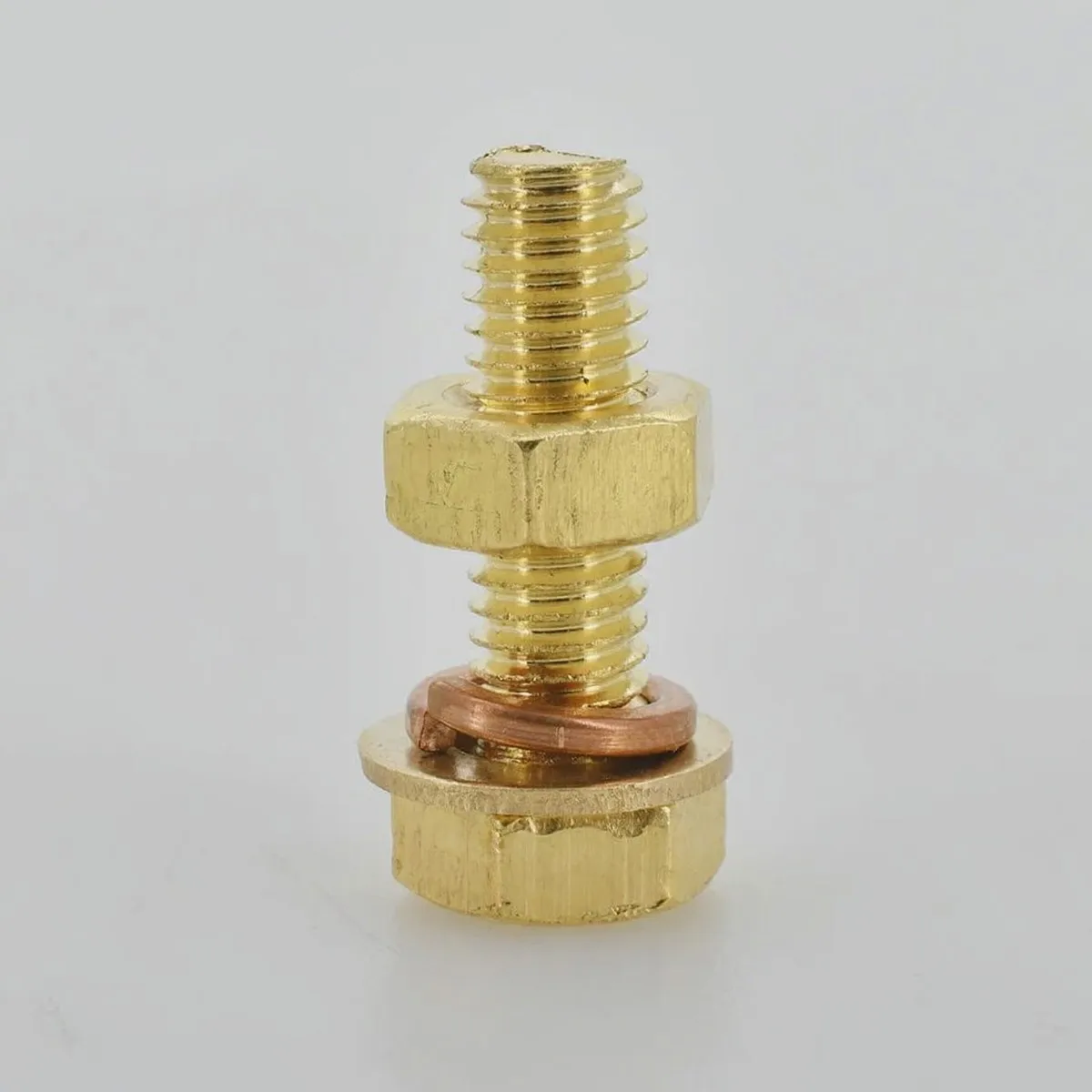 M4 M5 M6 M8 M10 M12 Brass Hex Bolt and Nut Combos Kit with Flat Spring Washers Elastic Nut Assortment Metric Fastener Sets