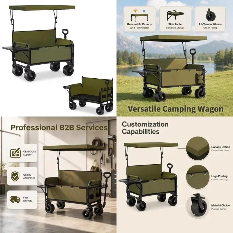 for Foldable camper Multi-function trolley Large capacity rain cover 200kg Load bearing 10cm thick Outdoor picnic barbecue