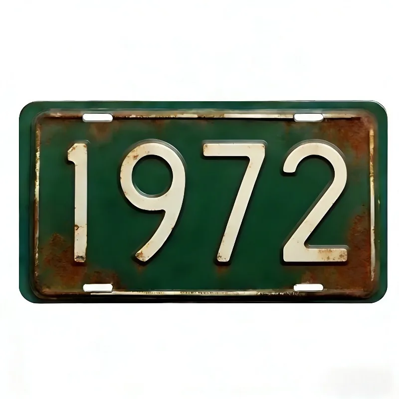 2D Flat Garage Wall Art Aluminum Plate 1970-1979 Vintage metal sign designed for workshop, man cave or shed decoration