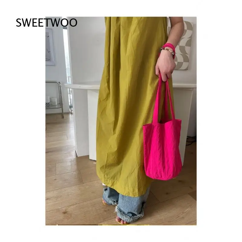 Royal Blue Ruched Nylon Shoulder Bag Vertical Stripe Casual Large Tote Handbag For Women