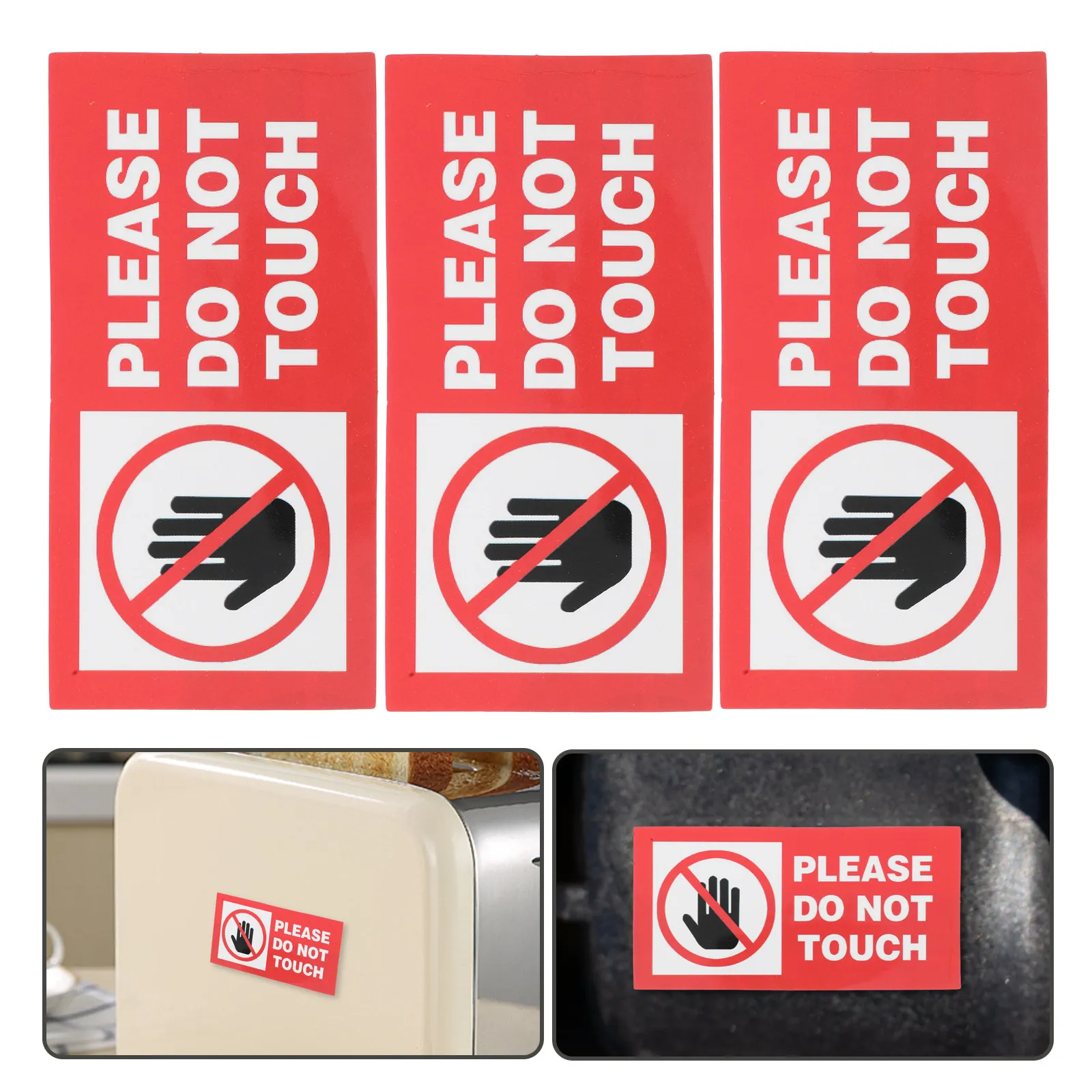 

10 шт. наклеек с предупреждением «Не прикасаться», виниловые самоклеящиеся этикетки, устойчивые к погодным условиям, предупреждающие знаки для офиса и фабрики