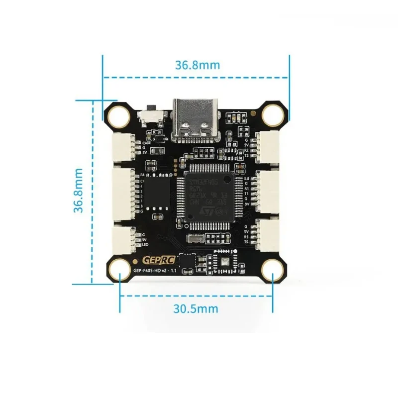 Controlador de vuelo GEPRC GEP-F405-HD V2 STM32F405 tipo C USB 3-6S LiPo 5-9V BEC 7,7g para FPV Freestyle Quadcopter piezas de bricolaje