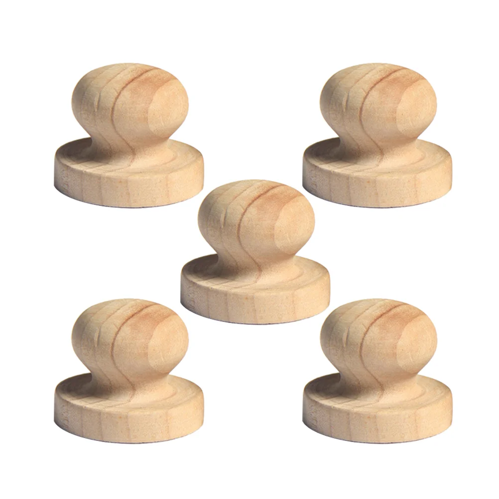 Stamp Handle Wood Wooden Wax Seal Knobs Scrapbook Diy Drawer Rubber Unfinished Sealing Crafts Handles Block Scrapbooking Round