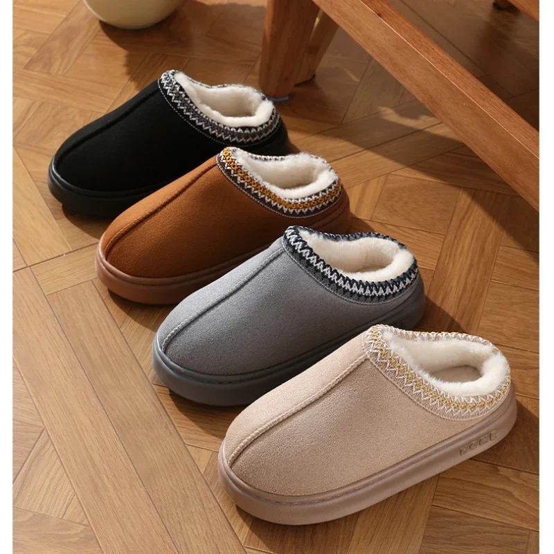 

New Women Men House Flats Fluffy Slippers Fashion Plush Winter Designer Shoes Ladies Home Elegant Casual Footwear Large Size 299