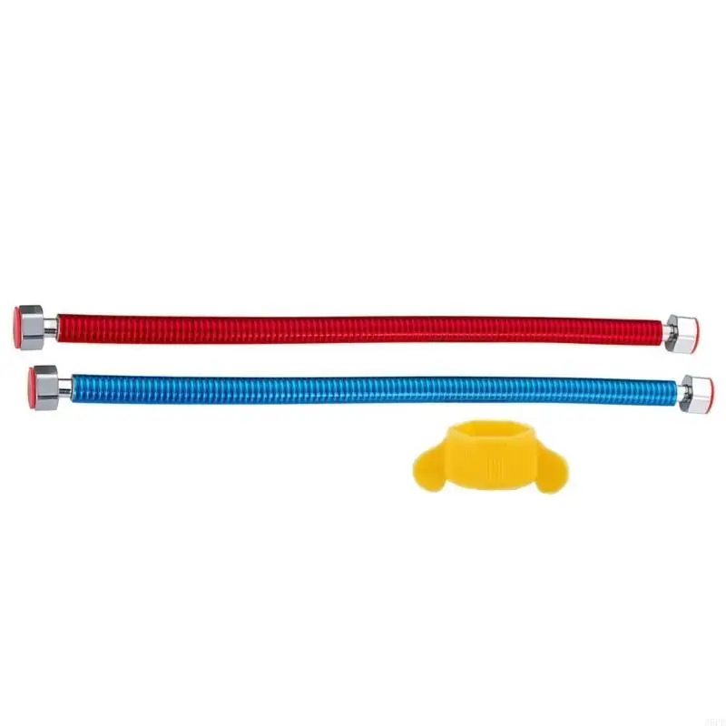 J6PE 2PCS ze stali nierdzewnej Rura wlotowa wlotowa złącze podgrzewacza wody z gorącymi i zimnymi zasobami zmiękczania wody