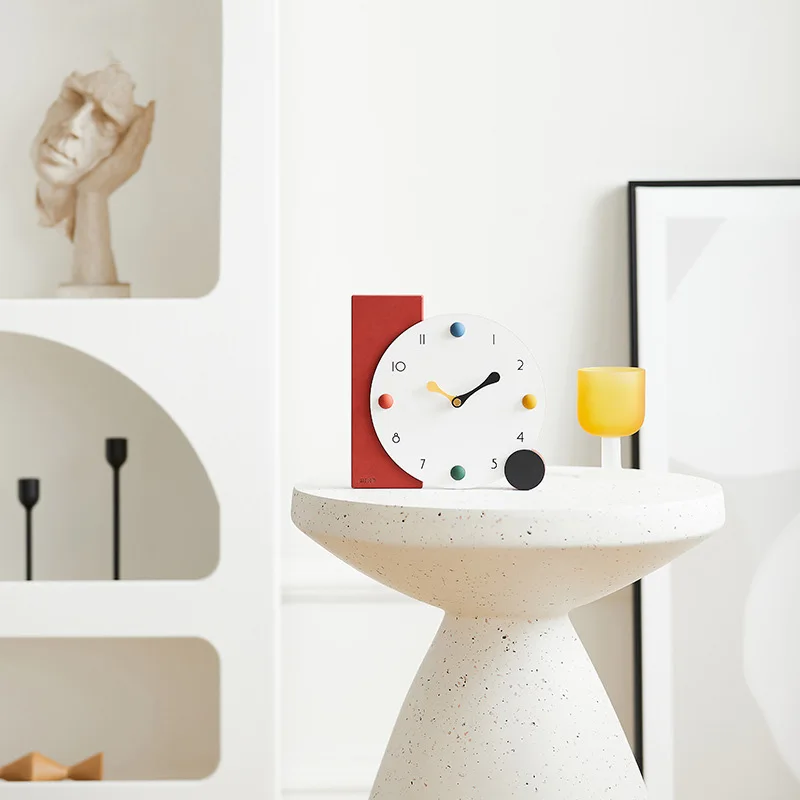 Reloj de mesa moderno para sala de estar, cronógrafo de escritorio nórdico Ins creativo, respetuoso con el medio ambiente, decoración del hogar, regalo artístico, 20cm