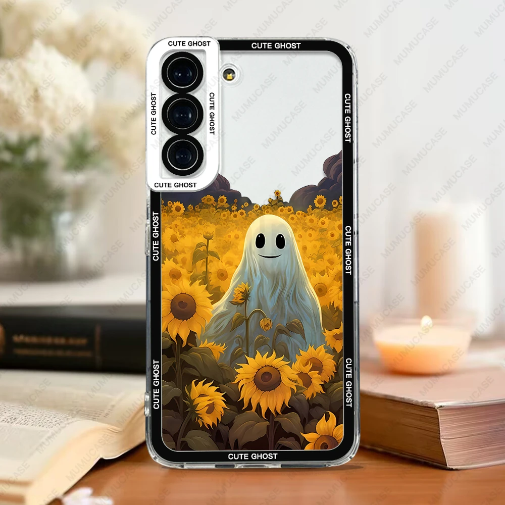 Etui na telefon Samsung Galaxy S20 S21 S22 S23 S24 FE Plus Ultra A54 A53 A52 A34 5G TPU Soft Cover Cute Little Ghost