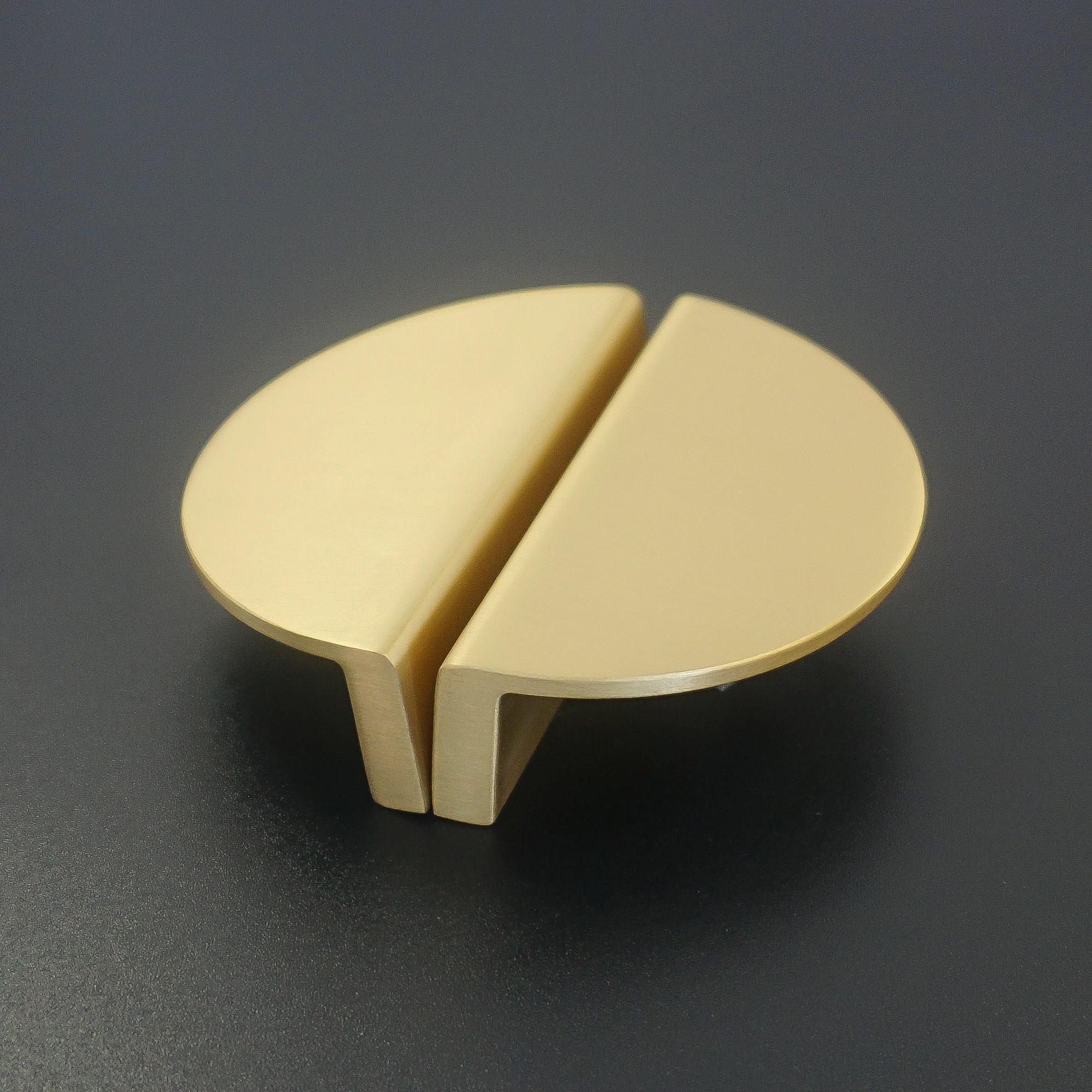 Solid Brass Furniture Handle Semicircle Shape Matte Brass Cabinet Knobs and Handles Kitchen Cupboard Pulls Door Knobs Hardware
