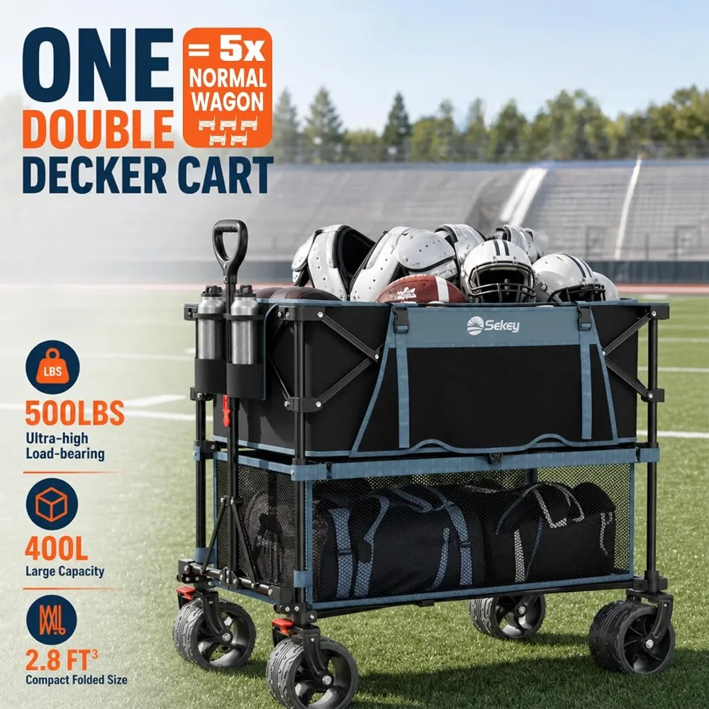 400L Double-Decker Wagon, 500 lb Capacity, 50 in Extender