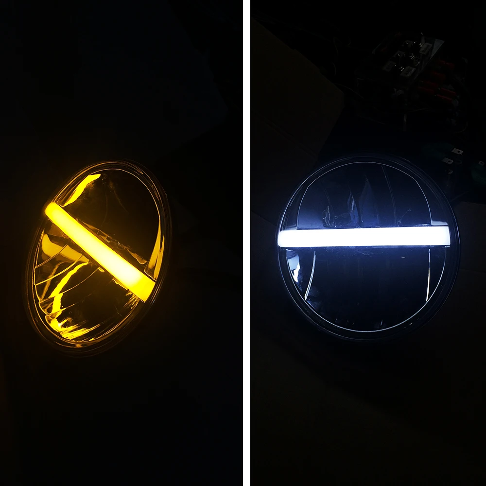 Lantsun J226 7-Inch Round LED Headlamp Aluminum Alloy Headlights for Jeep for Wrangler JK07-17,1-pair