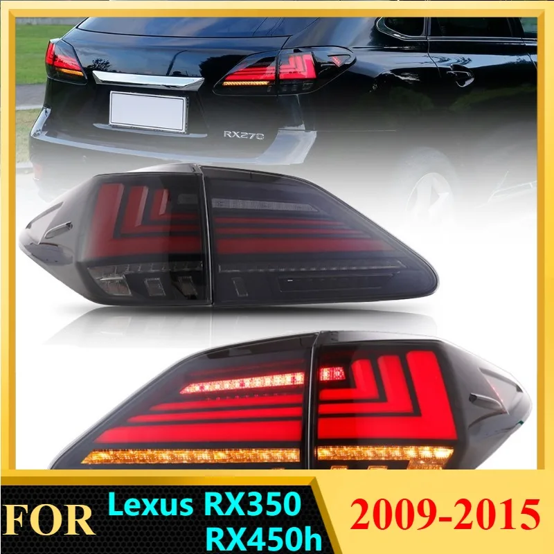 Smoked LED Tail Lights For Lexus RX350 RX450h 2009-2015 Rear Lamps Assembly Pair with Dynamic Sequential Turn Signal