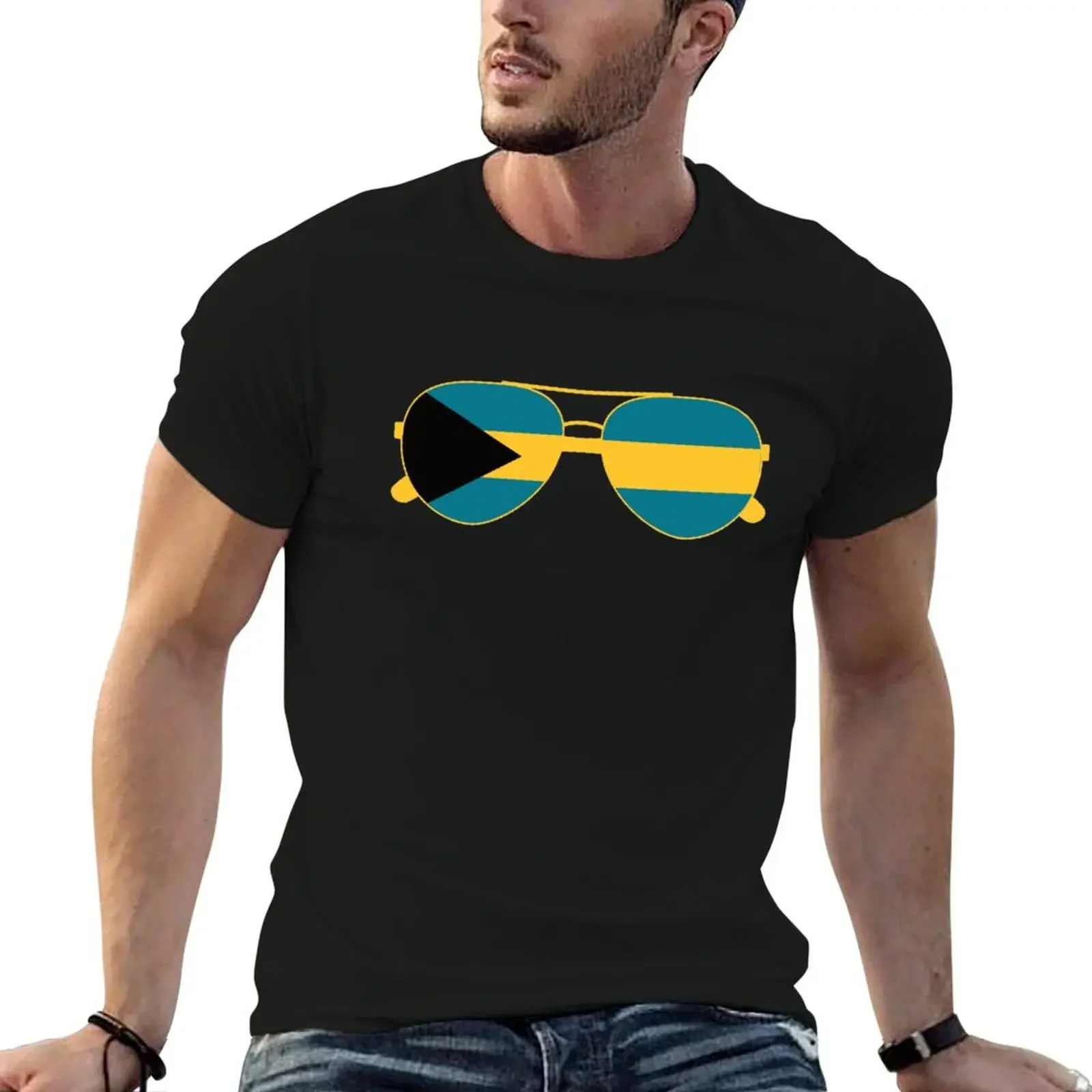 

Bahamian Flag Bahamas Sunglasses T-Shirt clothes for a boy mens shirts graphic tee