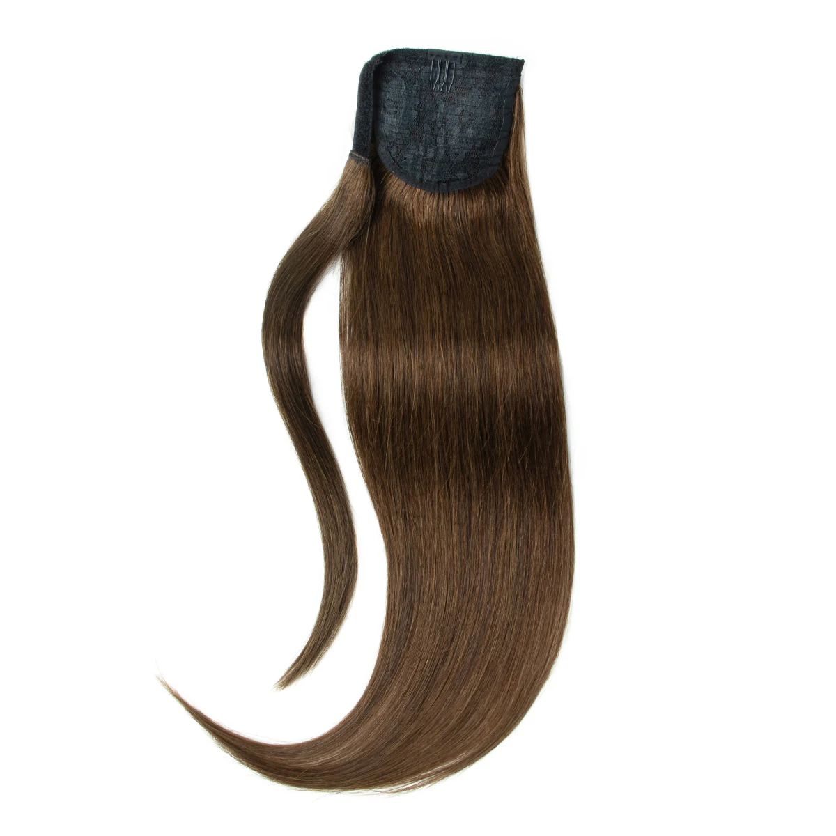 Ponytail Human Hair  Dark Brown Wrap Around Natural Real Hair  Invisible Ponytail Hair Extension Straight 14-22 inch