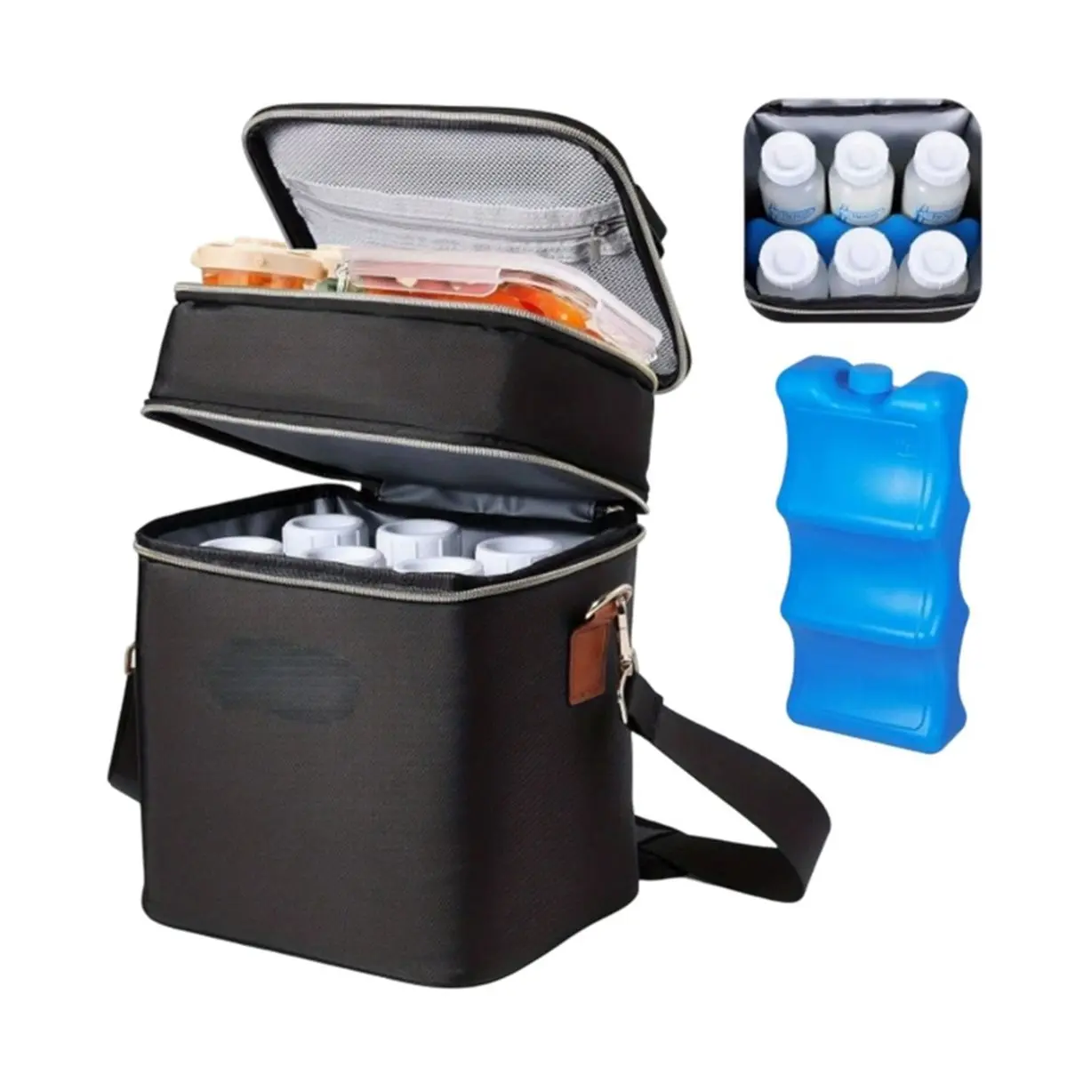 【TODAY-BUY】~@ Breastmilk Cooler Bag with Ice Pack Fits 6 Baby Bottles Up to 9 Ounce, Insulated Baby Bottle Tote Bags, Waterproof