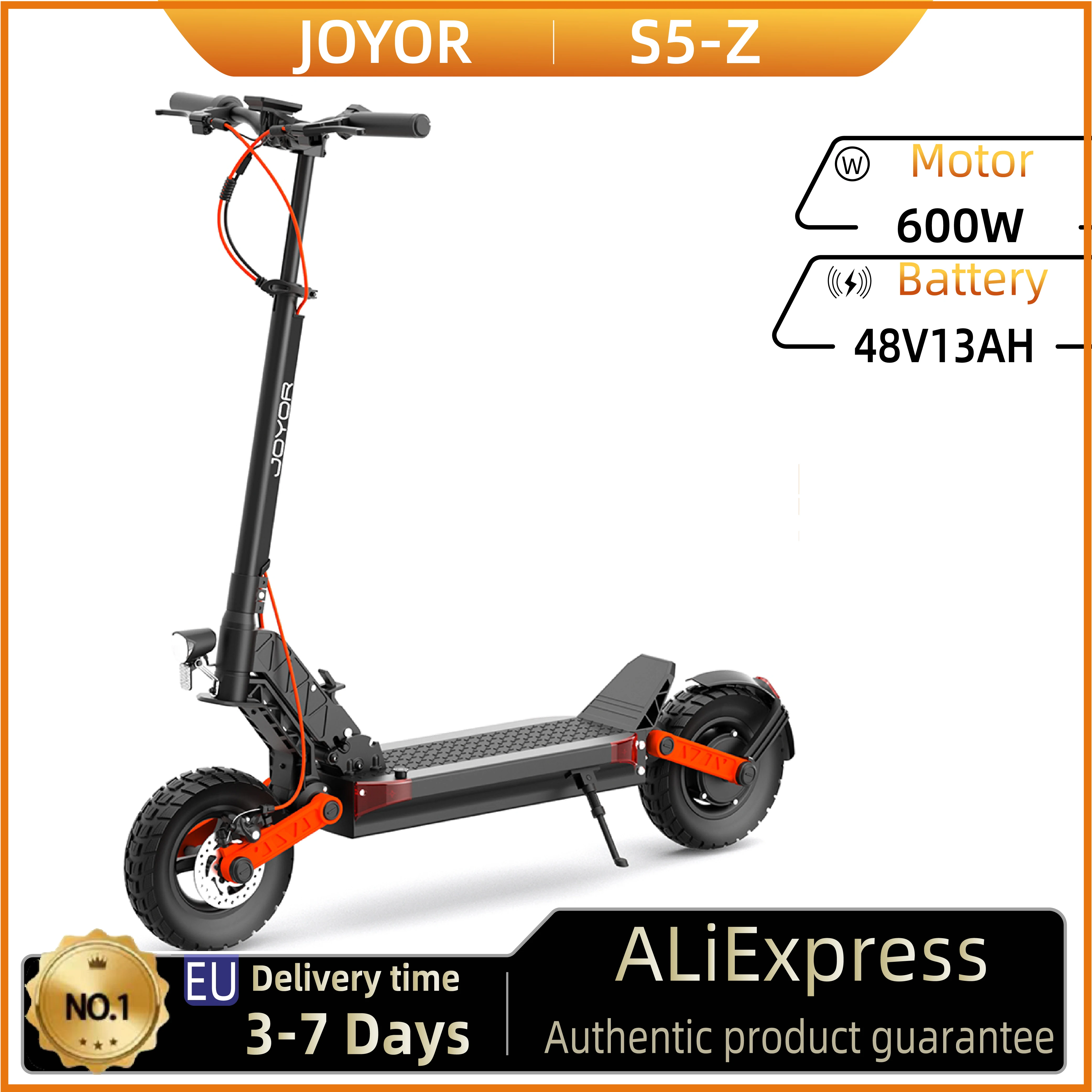 Trottinette électrique JOYOR S5-Z, batterie 48V 13Ah, moteur 600W, pneus 10*3 pouces, vitesse 25 km/h, autonomie 40-55 km, frein à disque avant et arrière